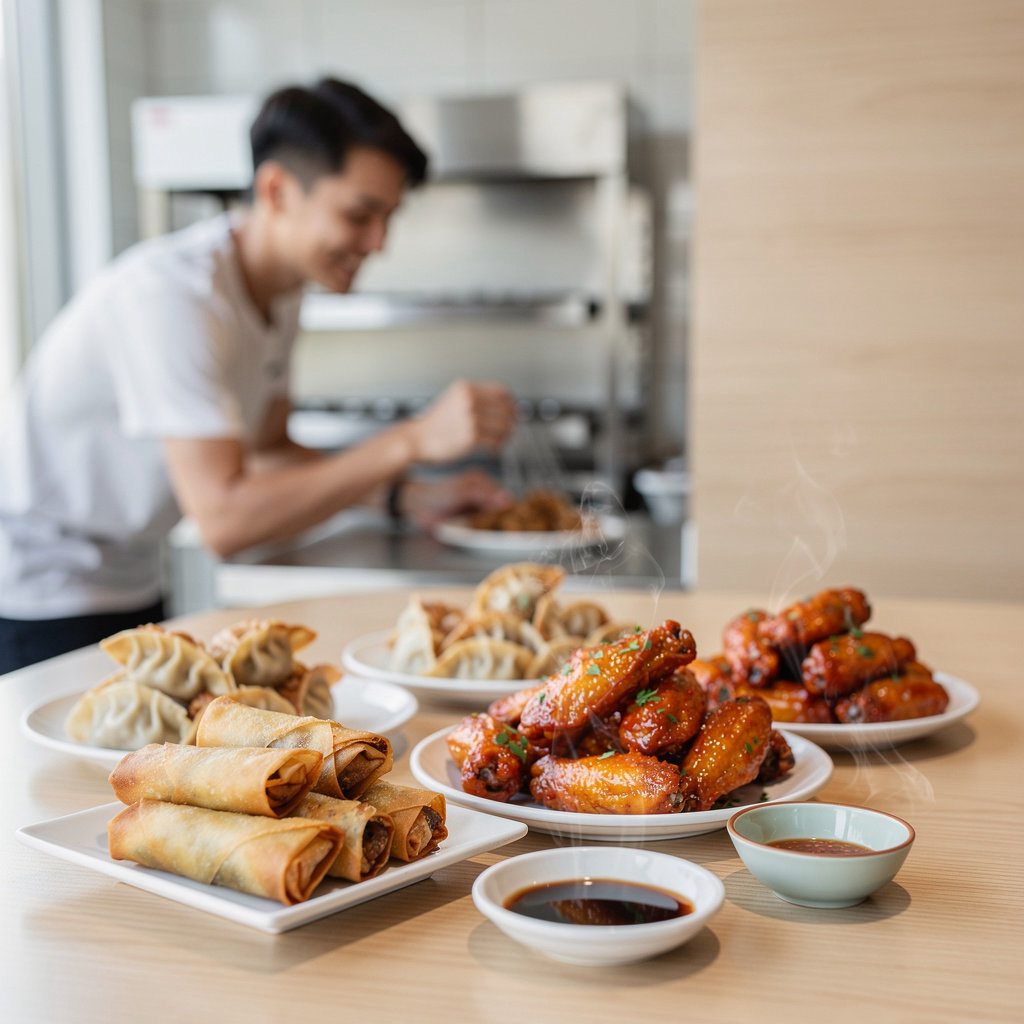 Red Pepper Chinese Food Express fresh appetizers including spring rolls and dumplings in Isla Vista